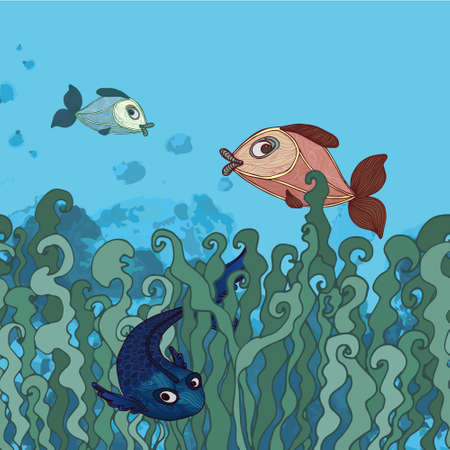 fish in the ocean. underwater Worldのイラスト素材