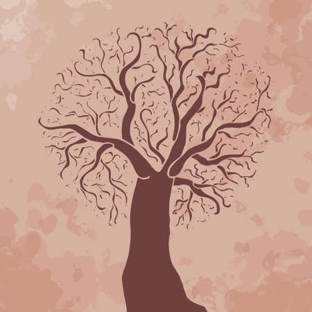 green tree. vintage (pink)のイラスト素材