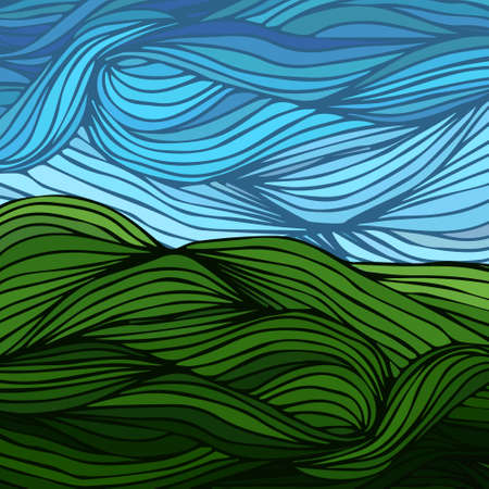 green grass. blue skyのイラスト素材