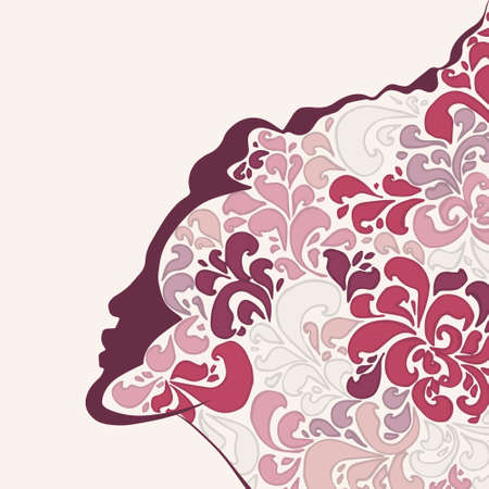 woman in love flowerのイラスト素材