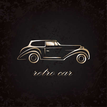Retro gold car. Background texture. Can be used for your automotive businessのイラスト素材