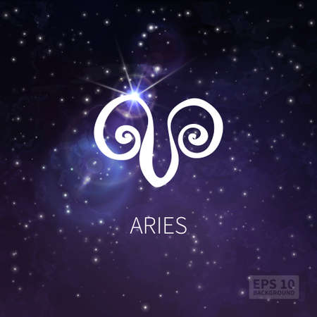 Vector background universe (texture). Aries zodiac. Stars and skyのイラスト素材