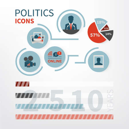 Infographics politics icon. The image can be used for your business, presentations, projects, promotionのイラスト素材