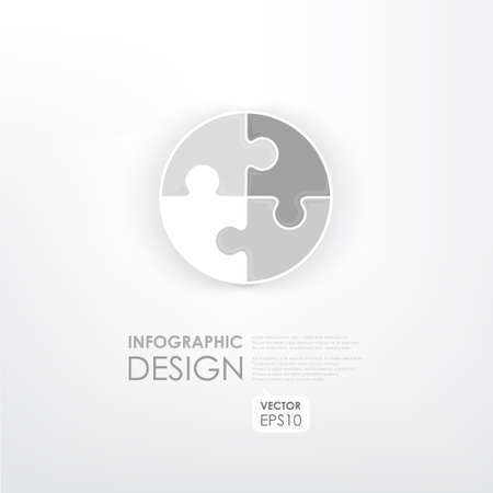Colorful round puzzle (monochrome). Business component. The image can be used for your business, presentations, projects, promotionのイラスト素材