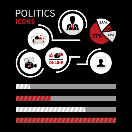 Infographics politics icon (silhouette). The image can be used for your business, presentations, projects, promotionのイラスト素材