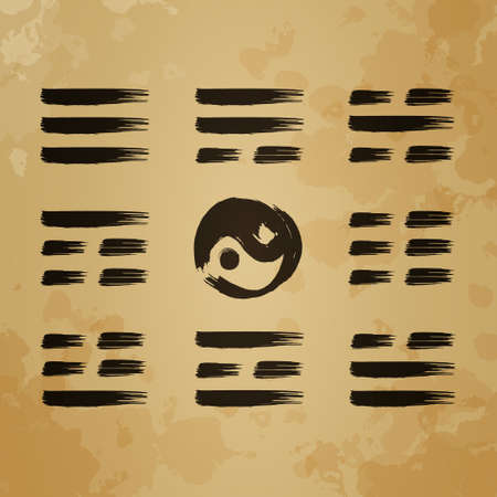 Yin Yang vector set of iconsのイラスト素材