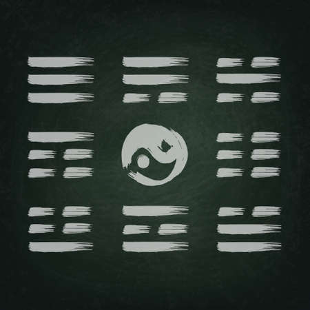 Yin Yang vector set of iconsのイラスト素材