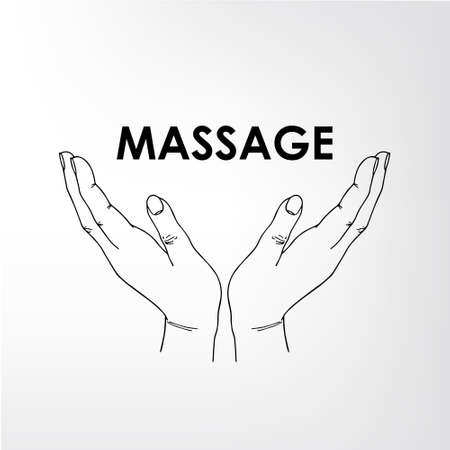 massage parlor. The image can be used for printing cards and posters, as backgrounds, advertising for massage salon, medical centerのイラスト素材