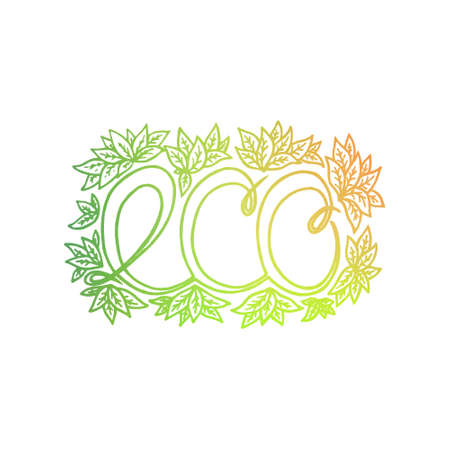 lettering ECO (colored) The image can be used for cosmetic business for food shops, cafes, restaurantsのイラスト素材