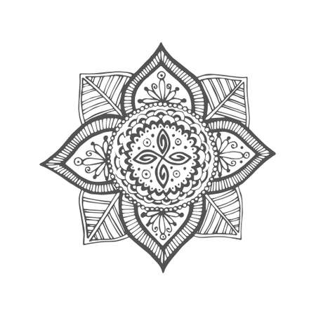 Mandala. Isolated object. The image can be used for your business as an advertisement in yoga studios, shaping, health centers, fitnessのイラスト素材