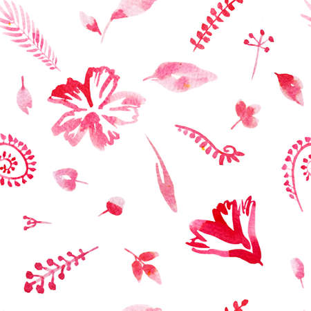 Watercolor seamless pattern of flowers. The image can be used as a background on postcards for your wedding business.の写真素材