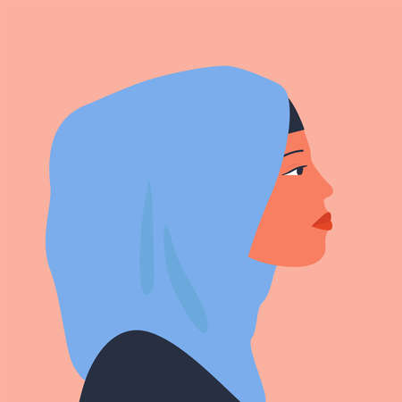 girl profile on isolated backgroundのイラスト素材