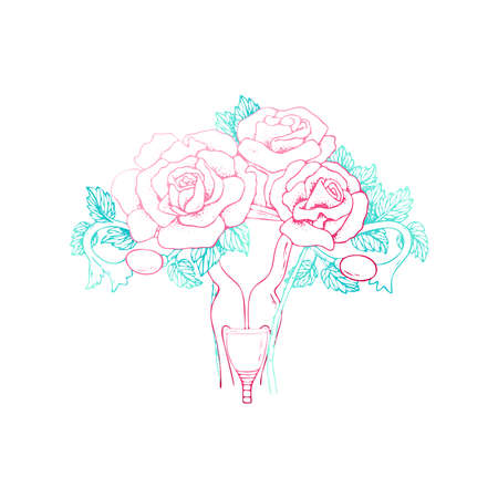 Hygiene products for women during menstruation vector illustrationのイラスト素材