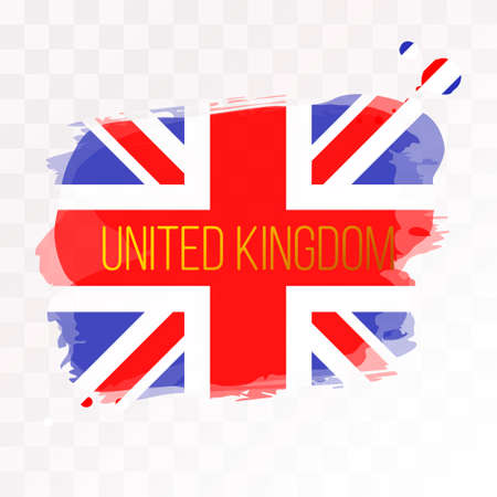 Flag of United Kingdom. Vector illustration texture spots on an isolated background.のイラスト素材