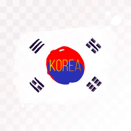 Flag of Korea. Vector illustration texture spots on an isolated background.のイラスト素材