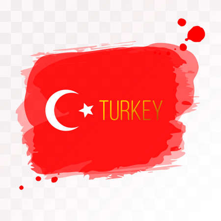 Flag of Turkey. Vector illustration texture spots on an isolated background.のイラスト素材