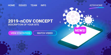 Vector illustration stop coronovirus. Concept of coronavirus quarantine 2019-nCoV.のイラスト素材