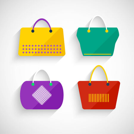 Vector set bags flat styleのイラスト素材
