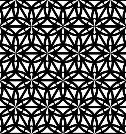 Black and white vector seamless floral backgroundのイラスト素材