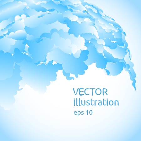 Vector abstract background of blue watercolor blobsのイラスト素材