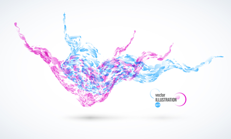 Vector abstract splash of red and blue watercolor spots on a white backgroundのイラスト素材