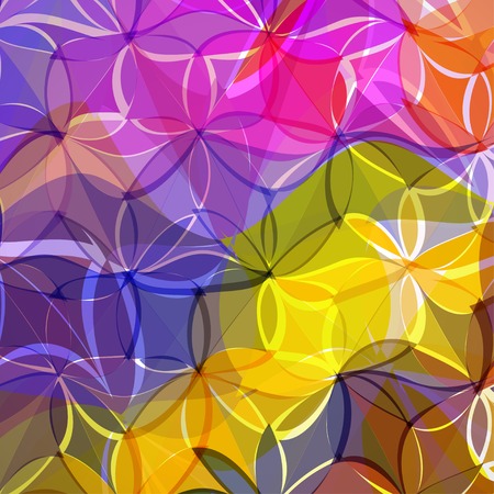 Vector abstract background of colored flowers painted with watercolorのイラスト素材