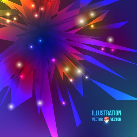 Vector abstract background of multicolored fragments. Illustration of trianglesのイラスト素材