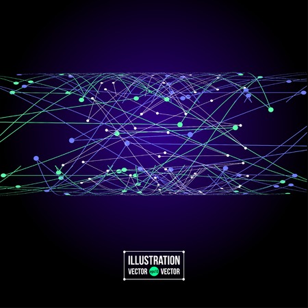 Connecting Dots - Connection Business and Science Vector Concept. Blue Communication Background. Graphic Design for Your Designのイラスト素材