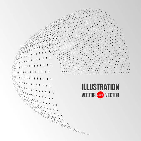 Vector abstract background with black circles on gray background. Halftone dots. Wavy patternのイラスト素材