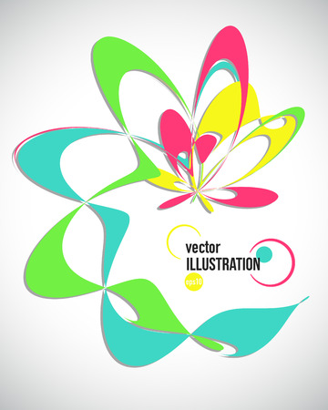 Vector abstract background with colorful waves on the white backgroundのイラスト素材