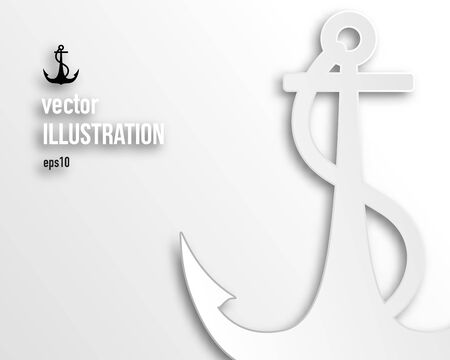 Flat anchor icon isolated on white background. Travel design element. Symbol of sailors, sail, cruise and seaのイラスト素材