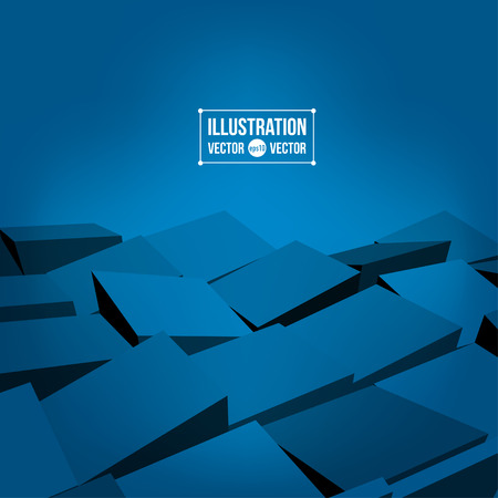 Abstract vector blue 3D blocks backgroundのイラスト素材