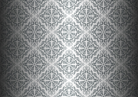 Silver luxury vintage wallpaperのイラスト素材