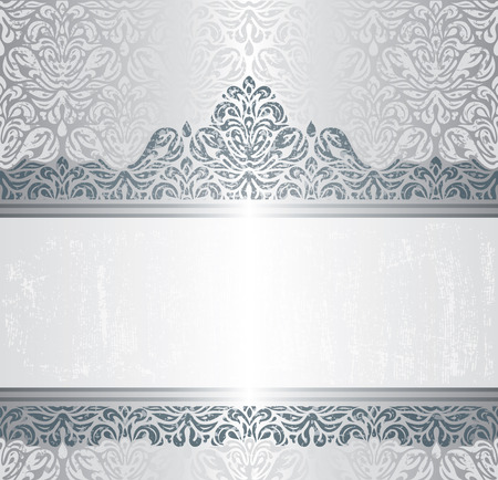 Silver luxury vintage invitation background designのイラスト素材