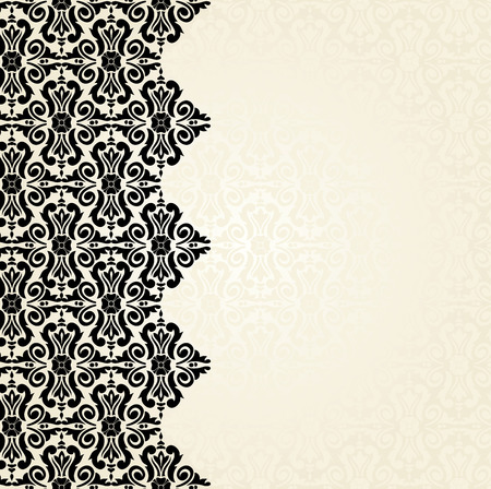 Ecru & black Fashionable decorative vintage wallpaper designのイラスト素材