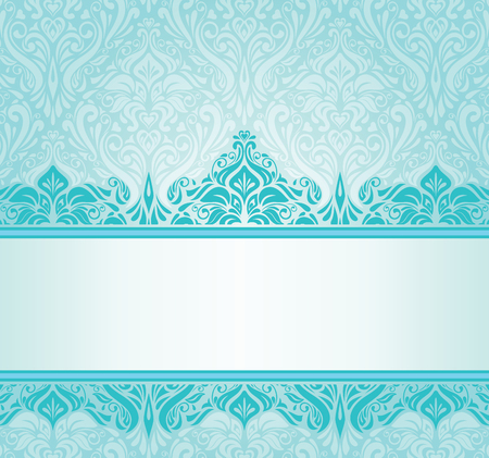 Turquoise vintage invitation design with copy spaceのイラスト素材