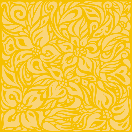 Yellow colorful floral wallpaper background  pattern designのイラスト素材