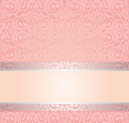 Pink & silver gentle invitation vintage wallpaper design backgroundのイラスト素材