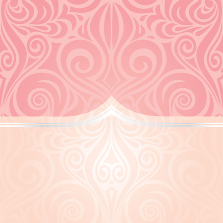 Pink & silver wedding retro decorative invitation vector wallpaper trendy fashion mandala design with copy spaceのイラスト素材