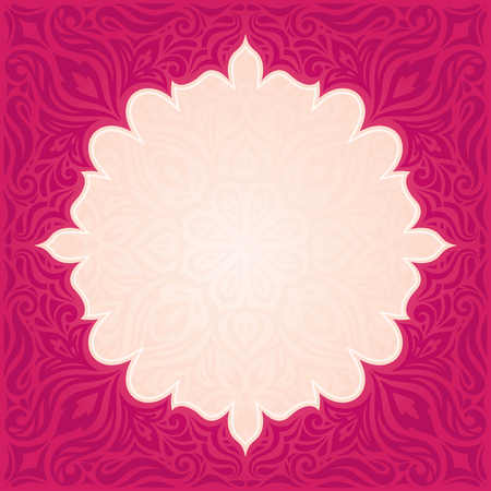Red floral vector pattern wallpaper background trendy fashion mandala design with copy spaceのイラスト素材