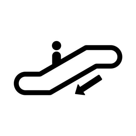 sign escalator down direction with arrowのイラスト素材