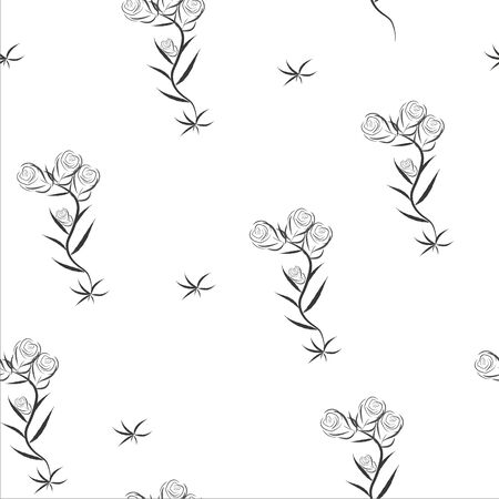 Vector seamless floral pattern. Abstract green leaves and flowers. illustration. EPSのイラスト素材