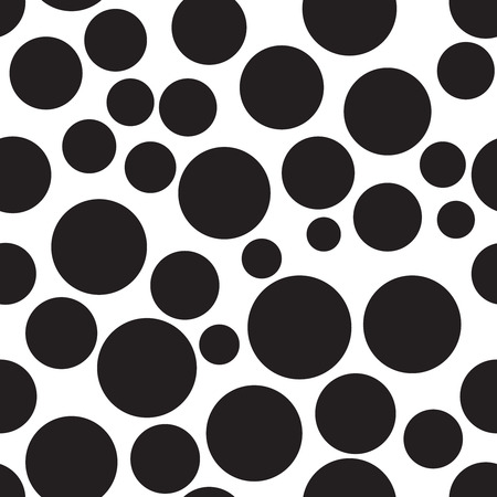 Black dots on a white background pattern. Abstract geometric modern background. Vector illustration. Art deco style. Circle seamless patternのイラスト素材