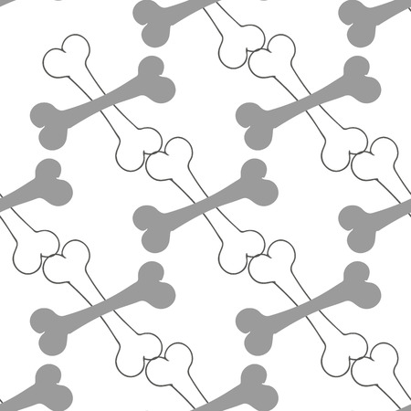 Black and white background with dog boneのイラスト素材