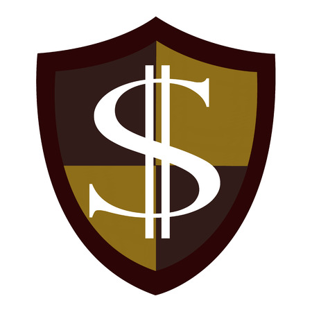 Shield dollar iconのイラスト素材