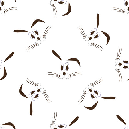 Cute bunny pattern. Seamless vector background with rabbits for kids design.のイラスト素材