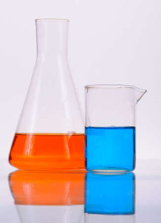 Chemical glassware in the laboratory. Still lifeの写真素材