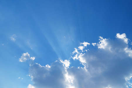  sky with sun coming through the cloudの写真素材