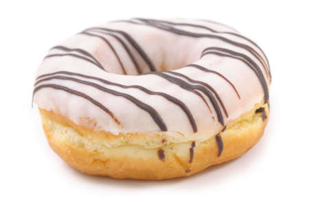 Single donut isolated on whiteの写真素材