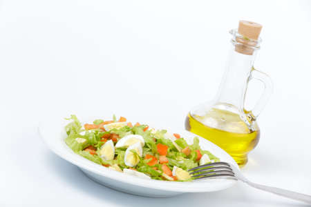 Salad isolated on white backgroundの写真素材